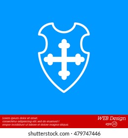 Web line icon. Shield.