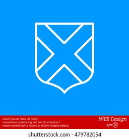 Web line icon. Shield.