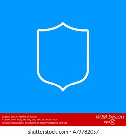 Web line icon. Shield.