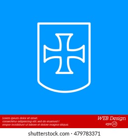 Web line icon. Shield.