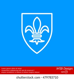 Web line icon. Shield.