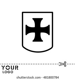 Web line icon. Shield.