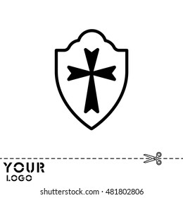Web line icon. Shield.