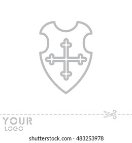 Web line icon. Shield.