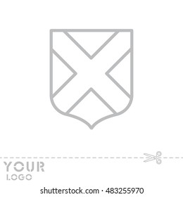 Web line icon. Shield.