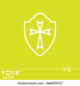 Web line icon. Shield.