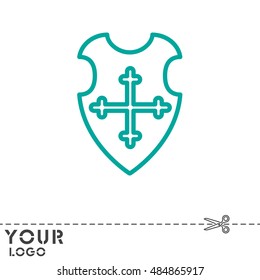 Web line icon. Shield.