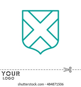 Web line icon. Shield.