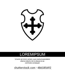Web line icon. Shield.
