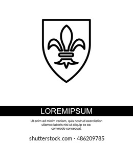 Web line icon. Shield.