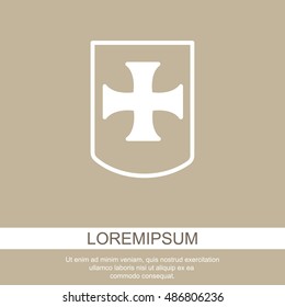 Web line icon. Shield.