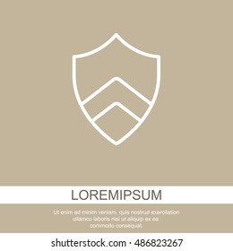 Web line icon. Shield.