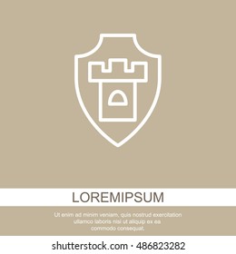 Web line icon. Shield.