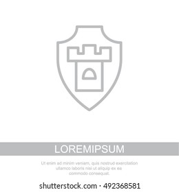 Web line icon. Shield.