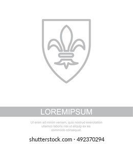Web line icon. Shield.