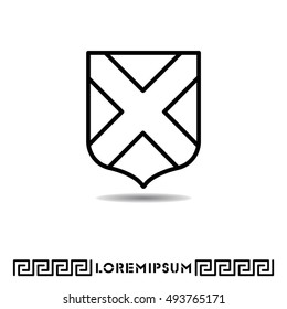 Web line icon. Shield.
