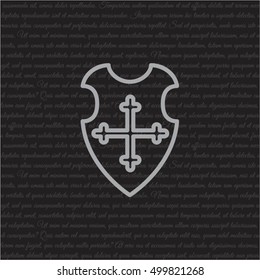 Web line icon. Shield.