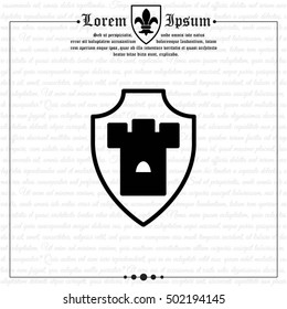 Web line icon. Shield.