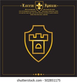 Web line icon. Shield.