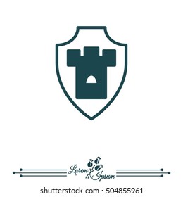 Web line icon. Shield.