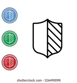Web line icon. Shield.