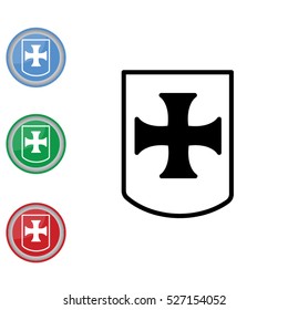 Web line icon. Shield.