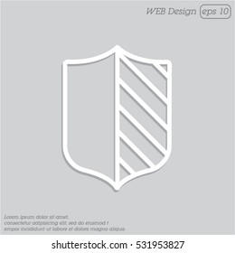Web line icon. Shield.