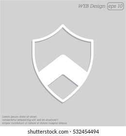 Web line icon. Shield.