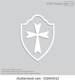 Web line icon. Shield.