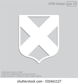 Web line icon. Shield.