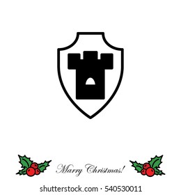 Web line icon. Shield.