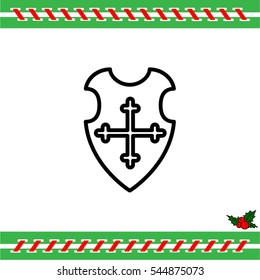 Web line icon. Shield.
