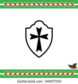 Web line icon. Shield.