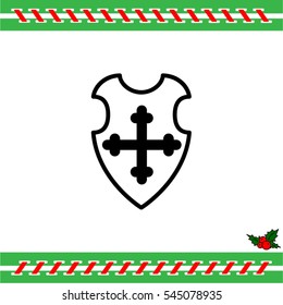 Web line icon. Shield.