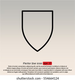 Web line icon. Shield.