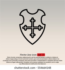 Web line icon. Shield.