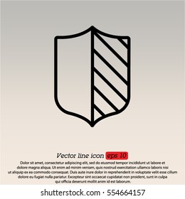 Web line icon. Shield.
