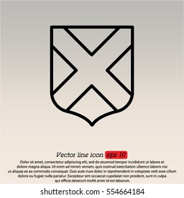 Web line icon. Shield.