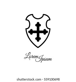 Web line icon. Shield.