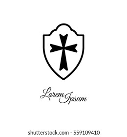 Web line icon. Shield.