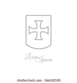 Web line icon. Shield.