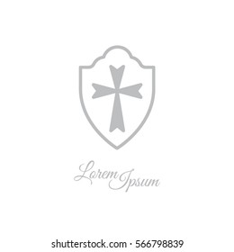 Web line icon. Shield.