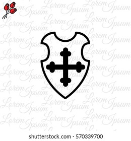 Web line icon. Shield.