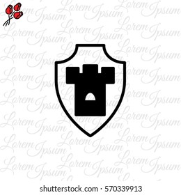 Web line icon. Shield.
