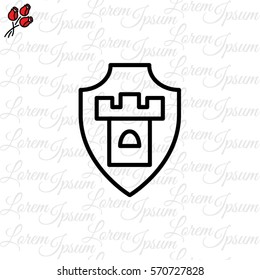 Web line icon. Shield.