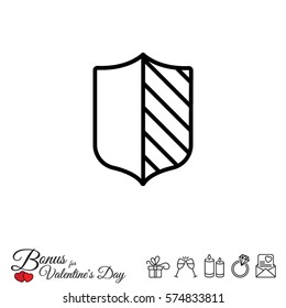 Web line icon. Shield.