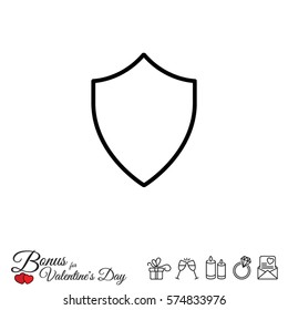 Web line icon. Shield.