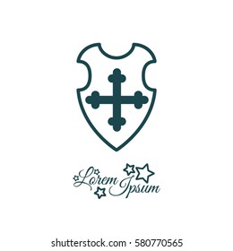 Web line icon. Shield.