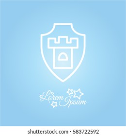 Web line icon. Shield.