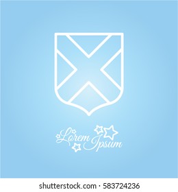 Web line icon. Shield.